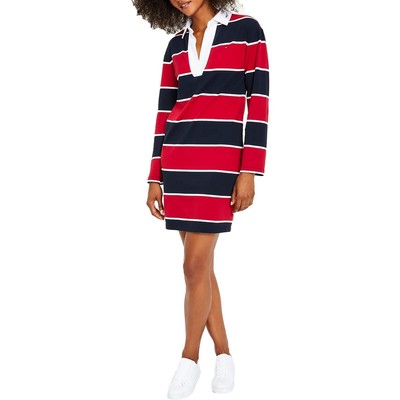 

Женское красное платье-рубашка до колена с длинным рукавом Tommy Hilfiger  BHFO 7095, Sky captain