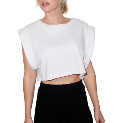 

LNA Clothing Женская укороченная майка с мышцами BHFO 0159, Белый
