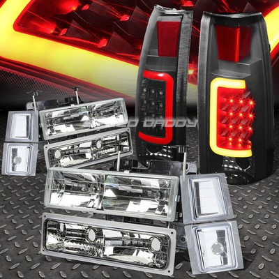 ХРОМИРОВАННЫЙ КОРПУС ФАРЫ + УГОЛОК + КОПЧЕНЫЙ 3D-ОРЕОЛ LED ЗАДНЕГО ФОНАРЯ ДЛЯ 94-98 C10 C / K