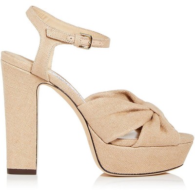 Pre-owned Jimmy Choo Womens Heloise Buckle Bow Platform Sandals Shoes Bhfo 9323 In Ballet Pink