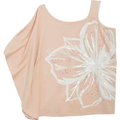 Розовая трикотажная футболка с графическим рисунком Guess Girls Top 16 BHFO 3804