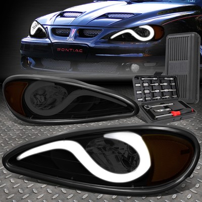 ДЛЯ 99-05 PONTIAC GRAND AM LED DRL ДЫМЧАТО-ЯНТАРНЫЕ УГЛОВЫЕ ФАРЫ + НАБОР ИНСТРУМЕНТОВ
