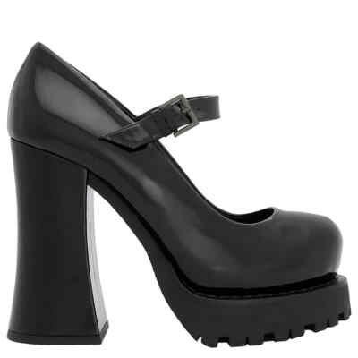 Pre-owned Moschino Ladies Fantasy Color Chunky Patent Leather Platform Pumps, Brand Size In Check Description