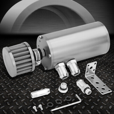 АЛЮМИНИЕВЫЙ РЕЗЕРВУАР ДЛЯ УЛАВЛИВАНИЯ МОТОРНОГО МАСЛА ОБЪЕМОМ 5.5X2.4, ОБЪЕМОМ 140 МЛ + ВОЗДУШНЫЙ ФИЛЬТР СЕРЕБРИСТОГО ЦВЕТА