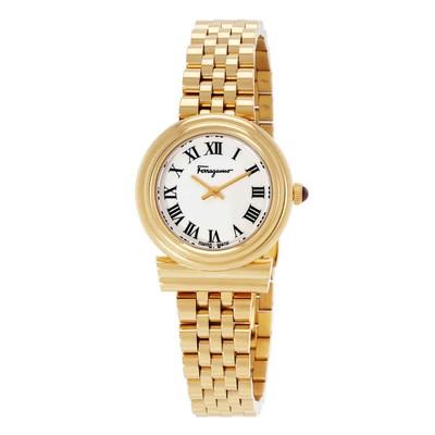 Женские часы с белым кварцевым циферблатом Ferragamo Gancini SFMV00522