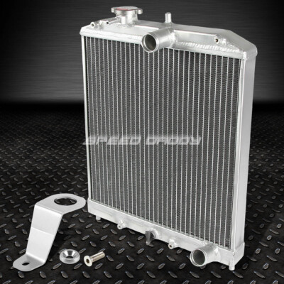 2-РЯДНЫЙ ПОЛНОСТЬЮ АЛЮМИНИЕВЫЙ ГОНОЧНЫЙ РАДИАТОР + СЕРЕБРИСТЫЙ КРОНШТЕЙН ДЛЯ 92-95 CIVIC EJ/EH/-97 EG