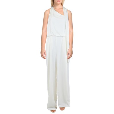 

Женский комбинезон Halston цвета слоновой кости с защипами и защипами  BHFO 8759, Chalk