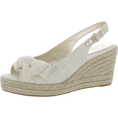Naturalizer Womens Bettina White Wedge Sandals Shoes 8 Medium (B,M) BHFO 0894