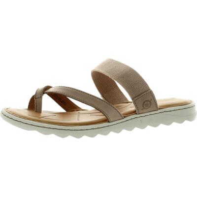

Женские бежевые кожаные шлепанцы Born Womens Bay 7 Medium (B,M) BHFO 9068, Natural