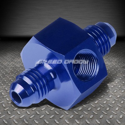 4AN AN4 AN-4 СОЕДИНИТЕЛЬНЫЙ ПАТРУБОК С БОКОВЫМ ОТВЕРСТИЕМ 1/8 NPT СИНИЙ АЛЮМИНИЕВЫЙ ПЕРЕХОДНИК ДЛЯ ФИТИНГОВ
