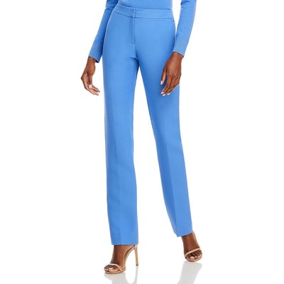 Pre-owned New York Lafayette 148 York Womens Barrow Mid Rise Dress Pants Trousers Bhfo 3713 In Blue Iris
