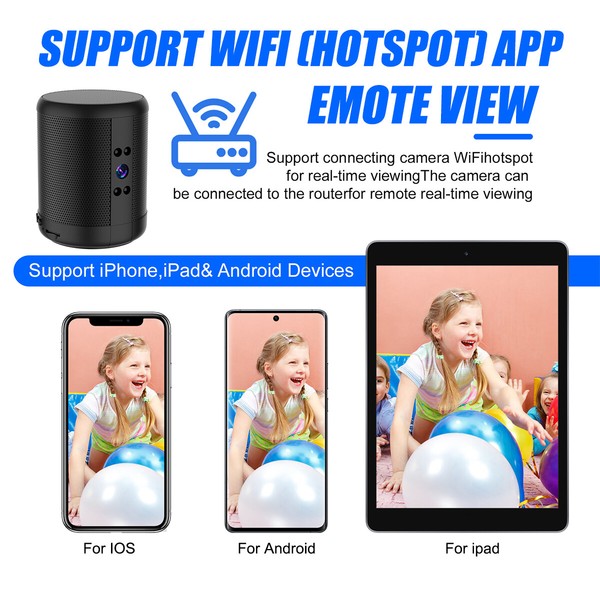 1080P 4K Mini Spy Camera WiFi Bluetooth Speaker Night Vision Home Security Cam - Image 7