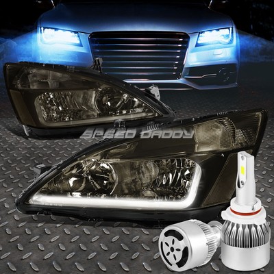 ЗАТЕМНЕННАЯ ФАРА + ПРОЗРАЧНЫЙ УГОЛ + DRL + БЕЛЫЙ СВЕТОДИОД 9006 HID с ВЕНТИЛЯТОРОМ ДЛЯ 03-07 ACCORD UC1