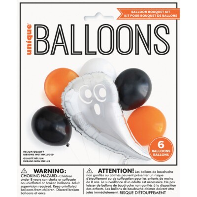 Halloween Party Ghost Balloon Bouquet Kit 6pk - Halloween Party Supplies