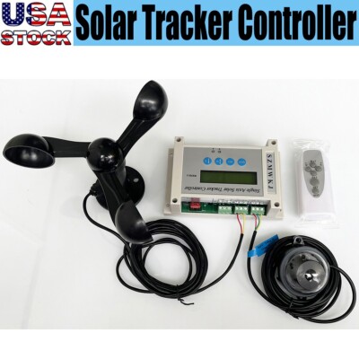 LCD Single Axis Solar Tracker Controller Automatic Tracking W/ Wind Speed Sensor