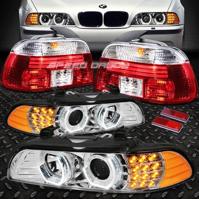 ХРОМИРОВАННАЯ ФАРА-ПРОЕКТОР HALO + СВЕТОДИОДНЫЙ УГОЛОК + ЗАДНИЙ ФОНАРЬ ДЛЯ BMW 5-SERIES 4DR E39