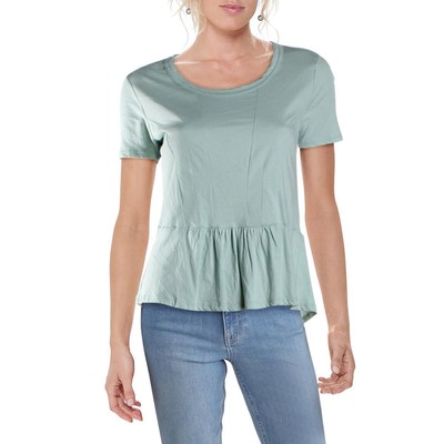 Женская футболка Joes Jeans Peggy Green с баской и рюшами на подоле, топ BHFO 7780, Dusty blue