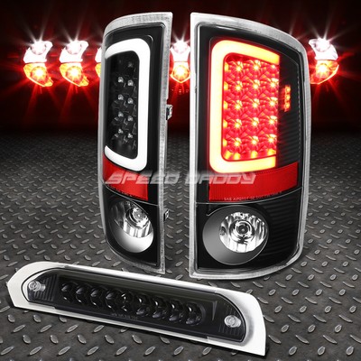 ЧЕРНЫЙ КОРПУС, ПРОЗРАЧНАЯ СВЕТОДИОДНАЯ ПАНЕЛЬ, ЗАДНИЙ ТОРМОЗНОЙ ФОНАРЬ + 3-Й ГРУЗОВОЙ ФОНАРЬ ДЛЯ DODGE RAM 07-09