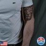 Oottati 2 Sheets Realistic Animal Temporary Tattoos Stickers Gray Compass Lion Designs For Men Waterproof Arm Leg Fake Body Art, Gym and Parties Bold Masculine Decals