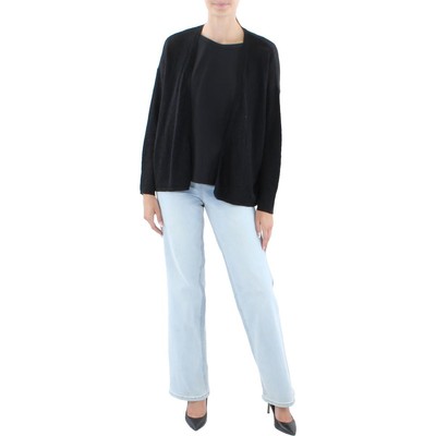 Eileen Fisher Womens Black Organic Linen T Cardigan Sweater Shirt S BHFO 3367