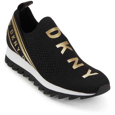

Женские кроссовки DKNY Abbi Black Slip-On Sneakers Shoes 8 Medium (B,M) BHFO 0798, Air knit/black/gold, Abbi