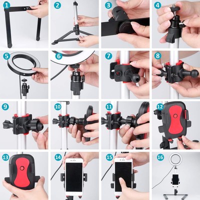 5.7” Ring Light with Desktop Stand for YouTube Video and Makeup LED Camera Light