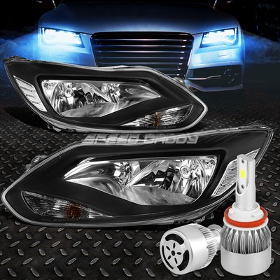 ЧЕРНАЯ ФАРА + ЧЕТКИЙ СИГНАЛ ПОВОРОТА + БЕЛЫЙ СВЕТОДИОД H8 HID с ВЕНТИЛЯТОРОМ ДЛЯ FORD FOCUS 12-14