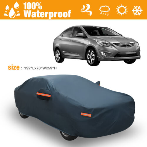5-Layers Full Car Cover Waterproof All Weather Protection Anti-UV Cotton Lining