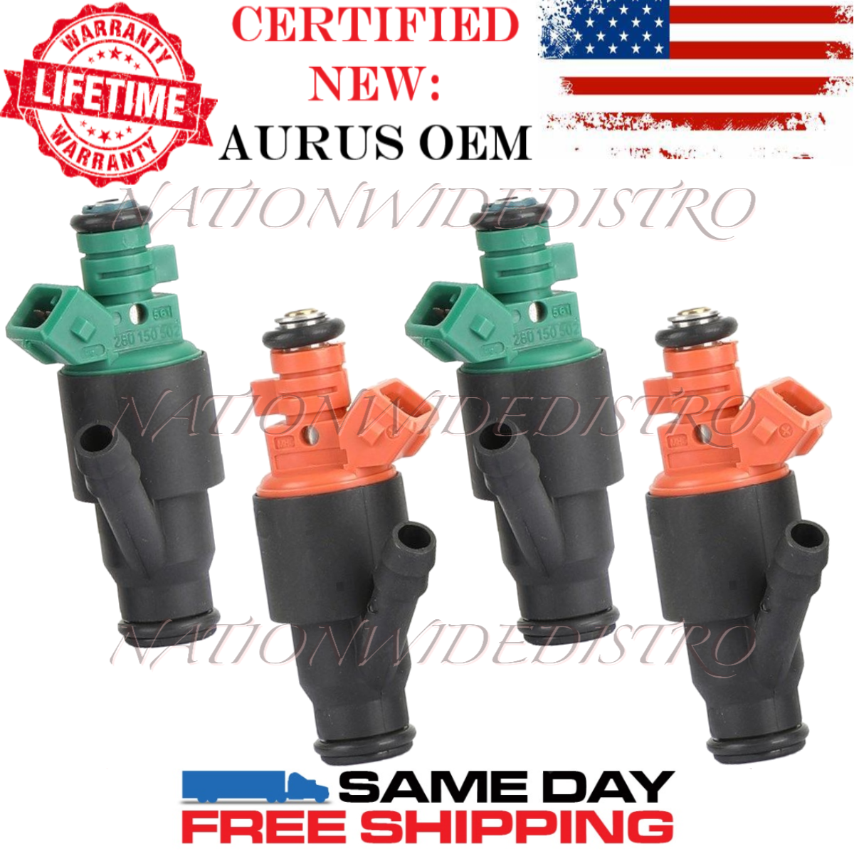 4x OEM NEW AURUS Fuel Injectors for 1995-2002 Kia Sportage 2.0L I4