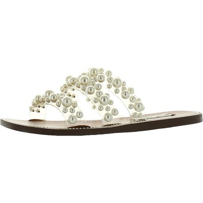 

Женские сандалии на плоской подошве Steve Madden Taye Pearls 6 Medium (B,M) BHFO 8227, Ясный