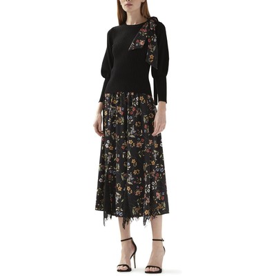 

Женский черный вязаный пуловер в рубчик ML Monique Lhuillier, топ  BHFO 6284, Jet