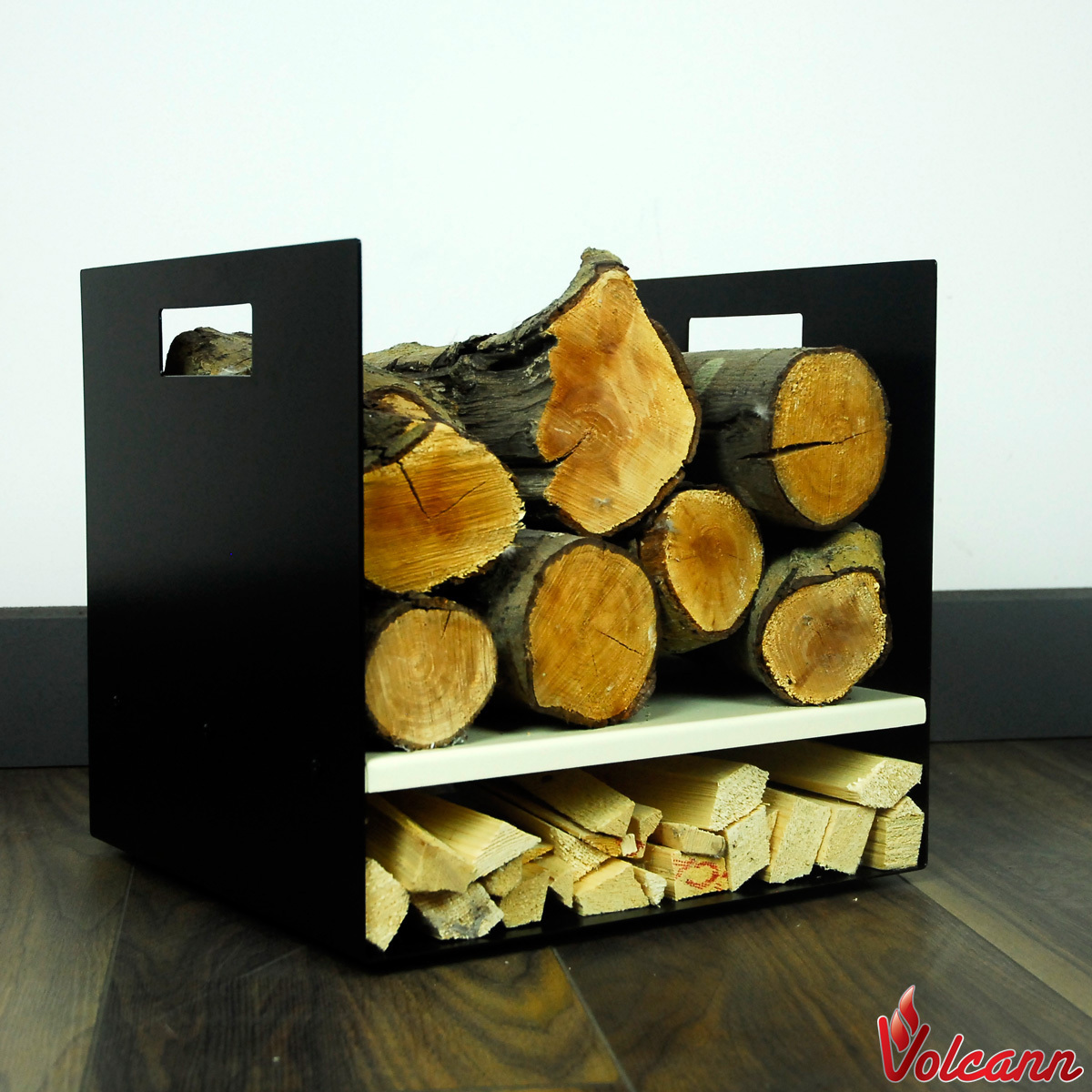 Compact 32cm Modern Firewood Log Basket/Carrier for Woodstove Fireplace