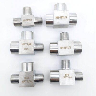 1/8'' 1/4'' 3/8'' 1/2'' BSP NPT Female Male Tee 3 Ways Stainless Connector Splitter