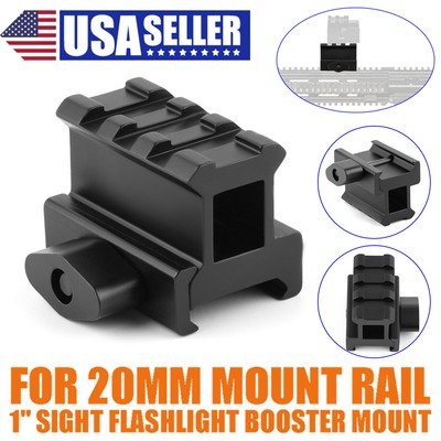 3 Slots Riser Mount for Red Dot- Low profile 1/2'' Riser Weaver Picatinny Rail 