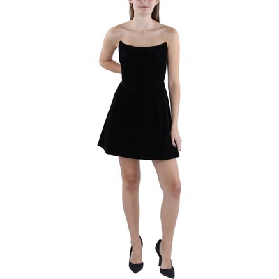 Женское черное бархатное мини-платье для коктейлей и вечеринок Betsy & Adam, 10 BHFO 0220