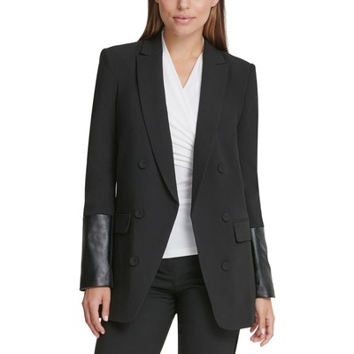 Женский черный нарядный двубортный блейзер DKNY Petites 2P BHFO 5723