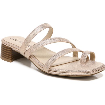 Женские босоножки LifeStride Jasmine Gold Glitter на каблуке шириной 7,5 см (C, D, W) BHFO 3681