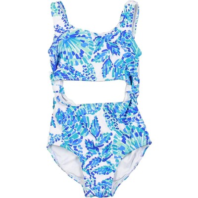 Цельный купальник для бассейна Lilly Pulitzer Blue с вырезом для маленьких девочек 2 BHFO 2980