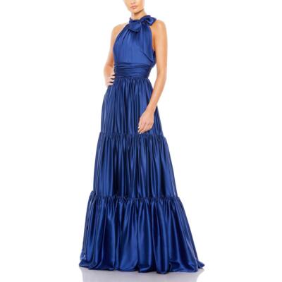 Женское атласное вечернее платье Mac Duggal на бретелях BHFO 2746