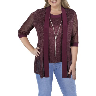 

Женский пиджак R-M Richards фиолетовый металлик из 2 предметов  BHFO 9264, Eggplant