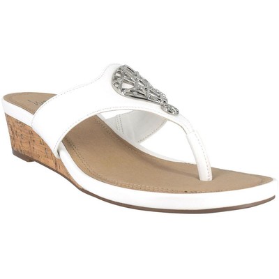 Impo Womens Renata Memory Foam Thong Slip On Wedge Sandals Shoes BHFO 9859