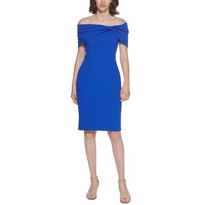 

Женское синее платье-футляр до колена с открытыми плечами Vince Camuto  BHFO 5770, Cobalt