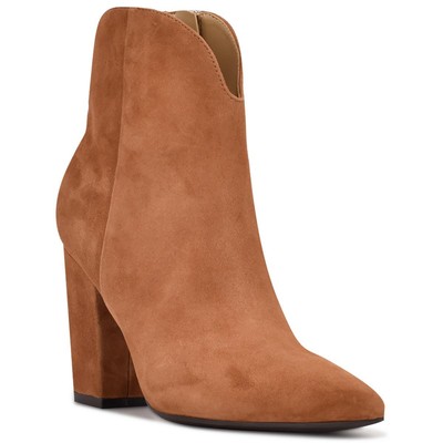 Женские ботильоны из коричневой замши Ghost Nine West Womens 7.5 среднего размера (B,M) BHFO 5160