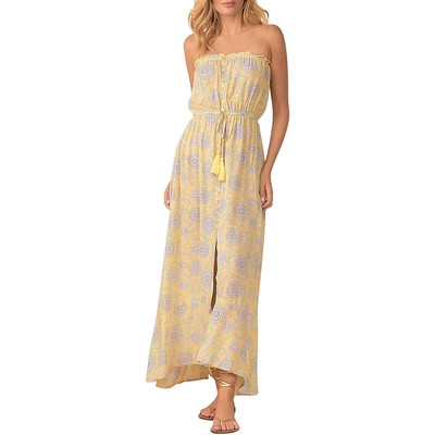 

Женское платье миди до середины икры без бретелек Elan BHFO 0369, Limon bloom print