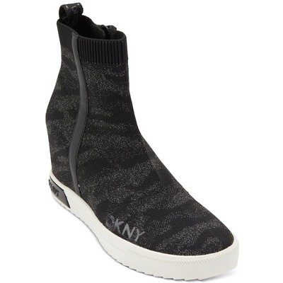 

DKNY Женские черные повседневные и модные кроссовки Cali 9.5 Medium (B,M) BHFO 7965, Black knit/shiny black