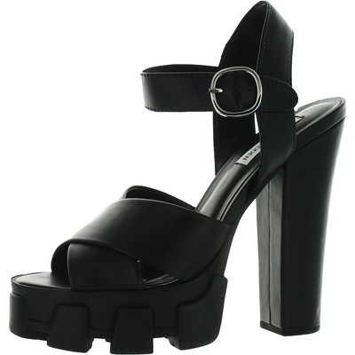 

Женские туфли на платформе и каблуке Roxi Steve Madden Roxi из искусственной кожи с пряжкой BHFO 9090, Черный, Roxi