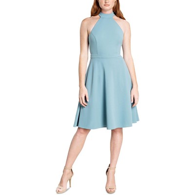 Платье The Population Womens Paulina Blue Banded Fit & Flare Dress S BHFO 8939