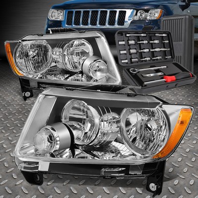 ДЛЯ 11-13 JEEP GRAND CHEROKEE ХРОМИРОВАННЫЙ КОРПУС ЯНТАРНАЯ БОКОВАЯ ФАРА + НАБОР ИНСТРУМЕНТОВ