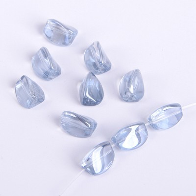 10pcs Triangle Twist 12x8mm Plated Crystal Glass Loose Beads For Jewelry Making