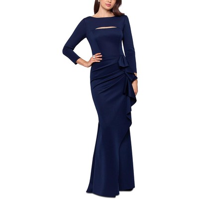 

Xscape Womens Scuba Maxi Платье с длинными рукавами и расклешенной юбкой BHFO 6024, Midnight